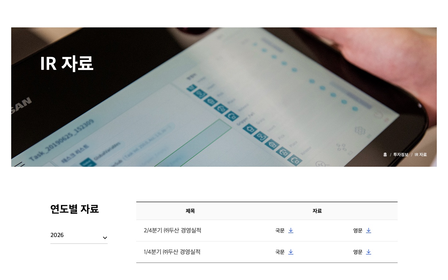 IR 자료 : 두산그룹 | (주)두산
