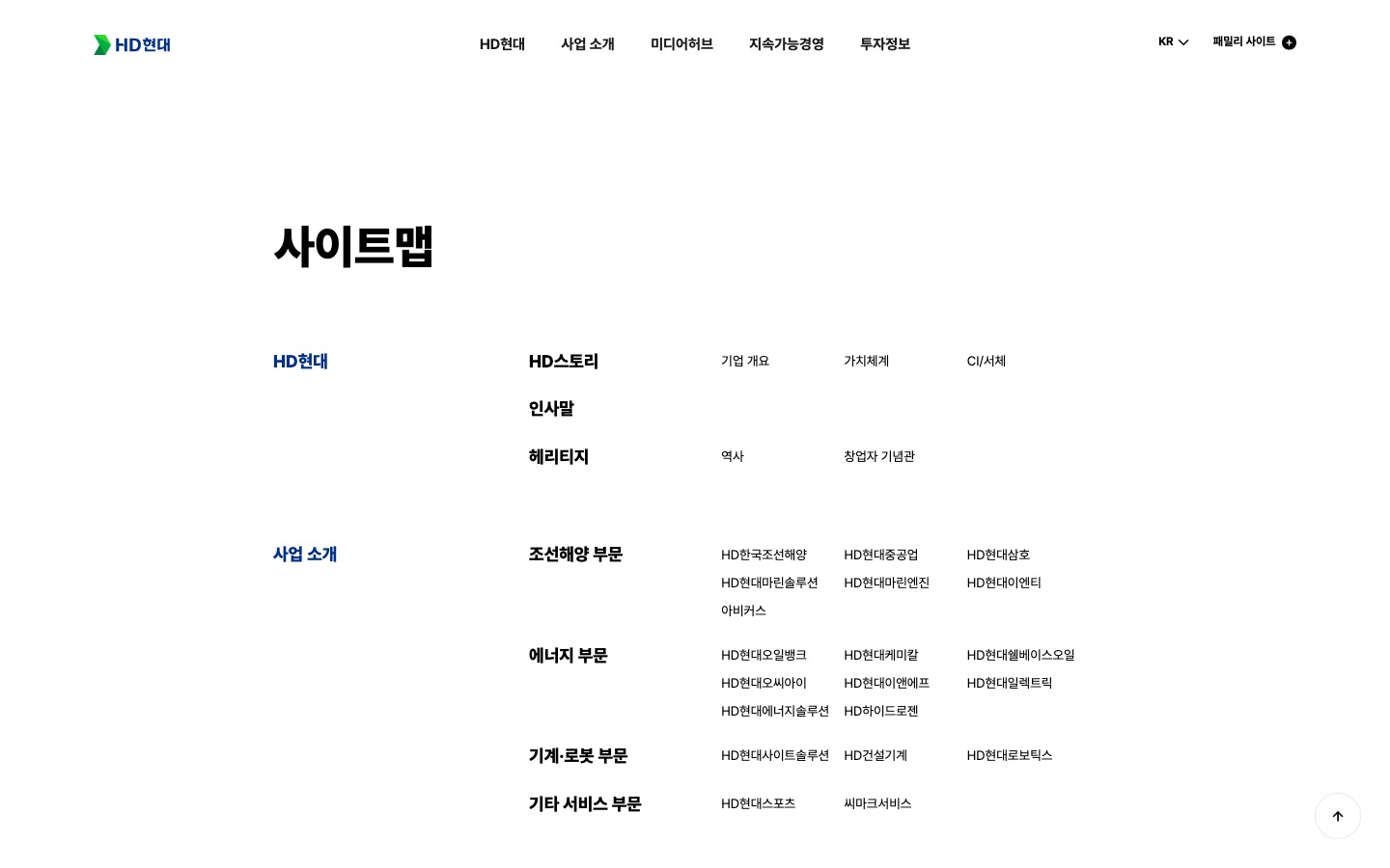 사이트맵 | HD현대