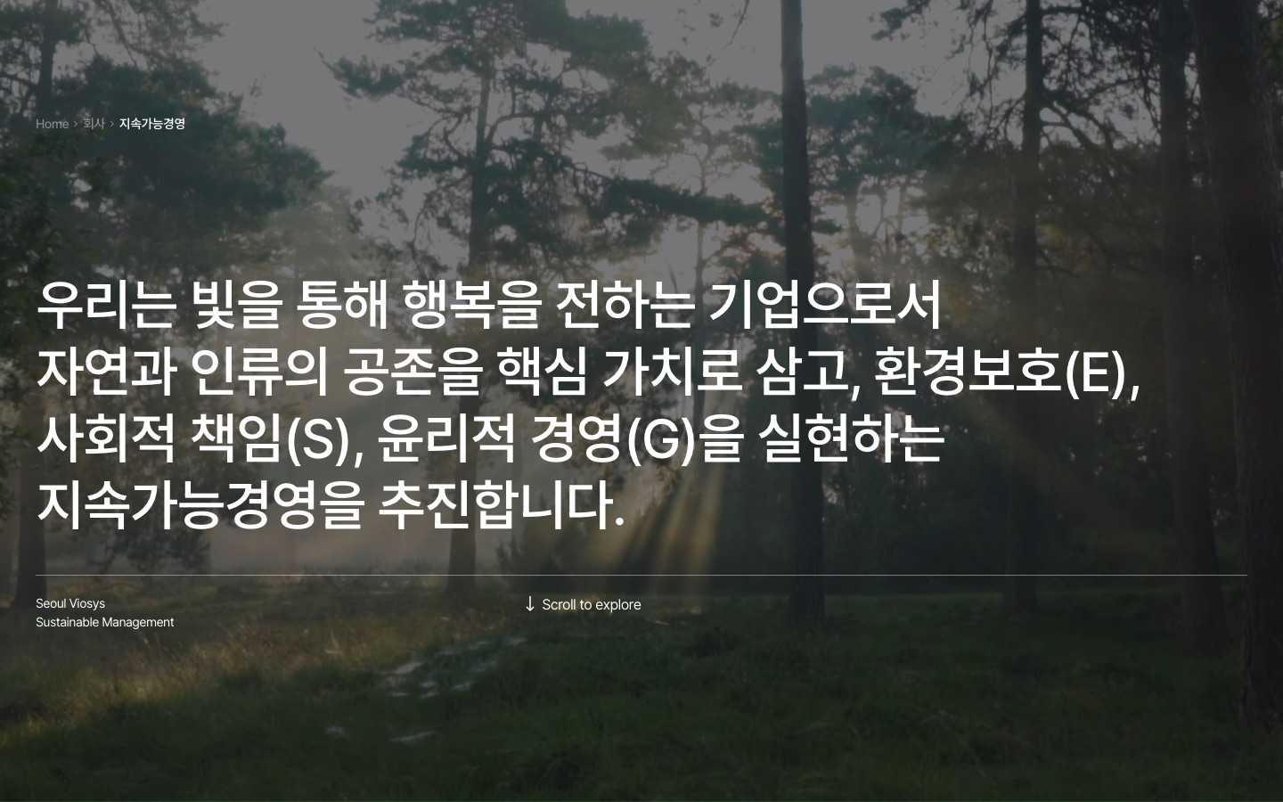 지속가능경영 약속 - 서울바이오시스
