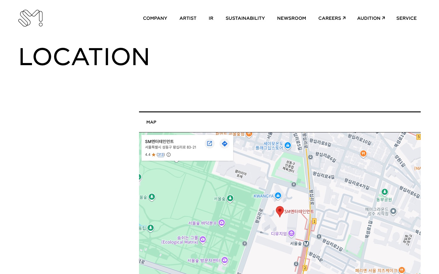 LOCATION — SM Entertainment