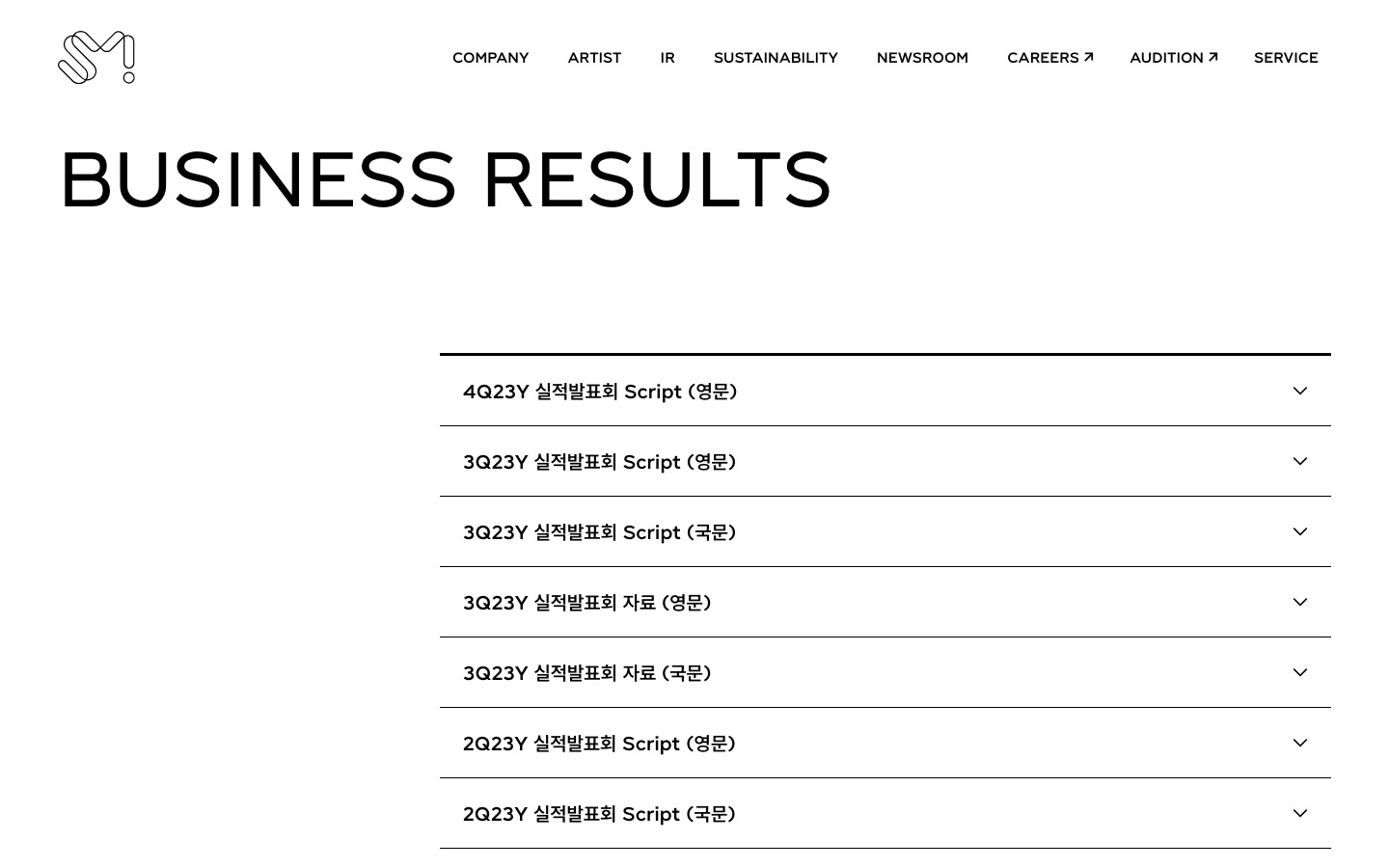 경영실적 — SM Entertainment