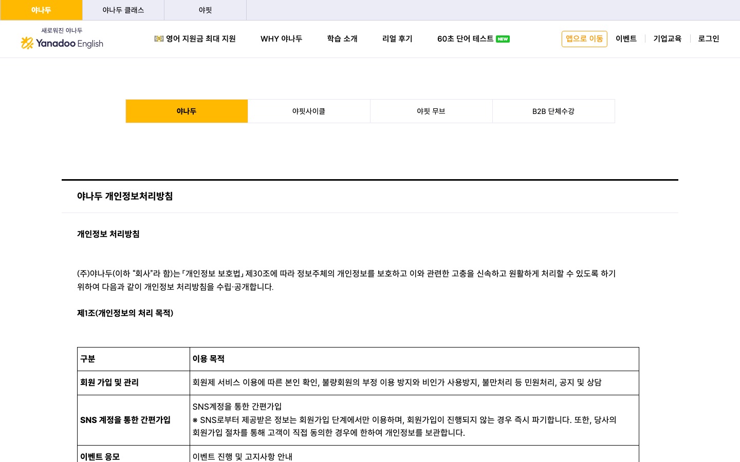하루 10분 야나두